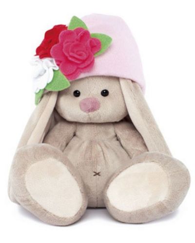 Плюшена играчка Budi Basa - Зайка Ми, с шапка с цвете, 25 cm - 1