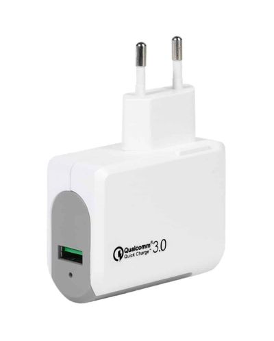 Зарядно устройство Vivanco - 37546, Qualcomm 3A, USB-A, бяло - 1
