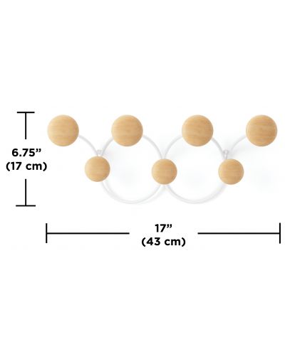 Закачалка за стена Umbra - Dotsy, със 7 куки, бяла - 4