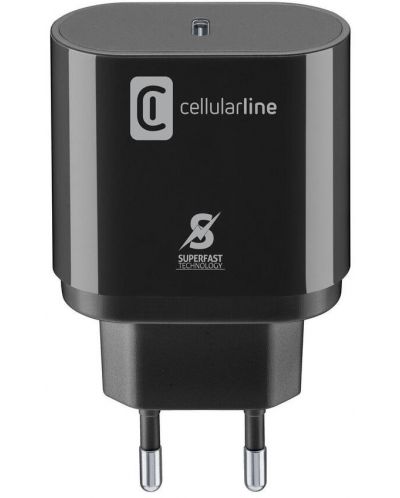 Зарядно устройство Cellularline - Super Fast PD, USB-C, 25W, черно - 2