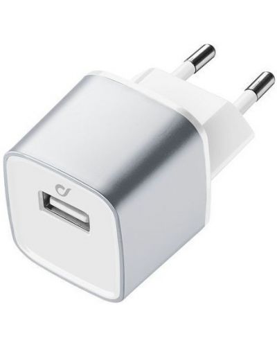 Зарядно устройство Cellularline - Unique Design, USB-A, 10W, сиво - 1
