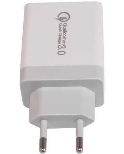 Зарядно устройство Makki - QC48W4 FC, USB-A, 30W, бяло - 7