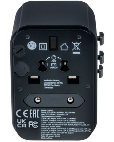 Зарядно устройство Verbatim - UTA-03 Universal Travel Adapter, сиво - 8