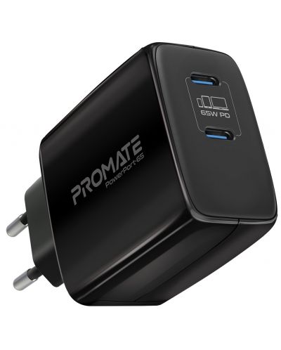 Зарядно устройство ProMate - PowerPort-65, USB-C, 65W, черно - 1