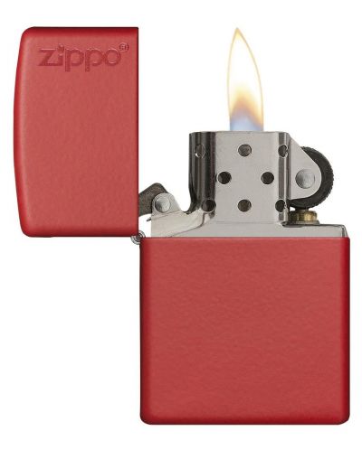 Запалка Zippo - Red Matte, червена - 3