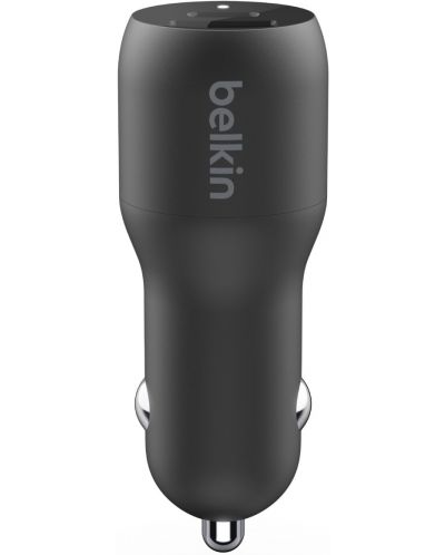 Зарядно за кола Belkin - CCB004, USB-A/C, 37W, черно - 1