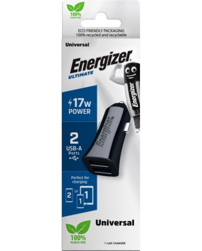 Зарядно за кола Energizer - D17, USB-A, 17W, черно - 2