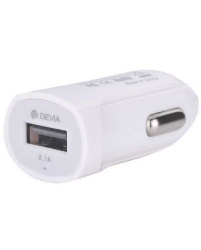 Зарядно за кола Devia - 4761, USB, 2.1A, бяло - 1