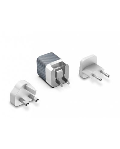 Зарядно устройство Energizer - A20MUSL, USB-C, EU/UK/US, 20W, сивo - 2