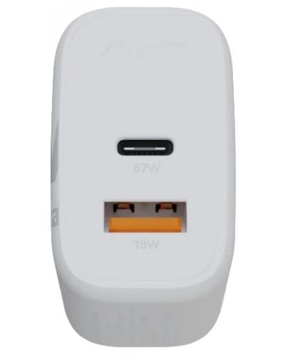 Зарядно устройство Xtorm - GaN2 Ultra, USB-A/C, 67W, бяло - 2