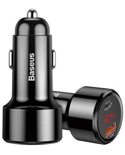 Зарядно за кола Baseus - CCMLC20C-01, USB-A/C, 45W, черно - 2