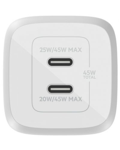 Зарядно устройство Belkin - Dual, Gan PPS, USB-C, 45W, бяло - 2