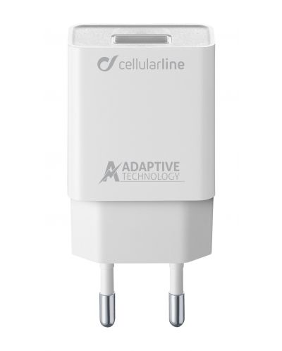 Зарядно устройство Cellularline - 4679, USB-A, 15W, бяло - 1