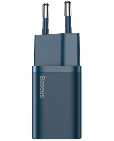 Зарядно устройство Baseus - CCSUP-B03 Super Si, USB-C, 20W, синьо - 2