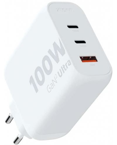 Зарядно устройство Xtorm - GaN2 Ultra, USB-A/C, 100W, бяло - 1