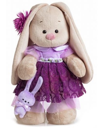 Плюшена играчка Budi Basa - Зайка Ми, с лилава рокличка, 25 cm - 1
