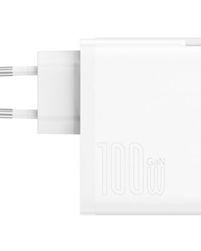 Зарядно устройство Baseus - GaN5 Pro Fast Charger, USB-A/C, 100W, бяло - 3