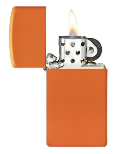 Запалка Zippo Slim - оранжева, матирана - 2