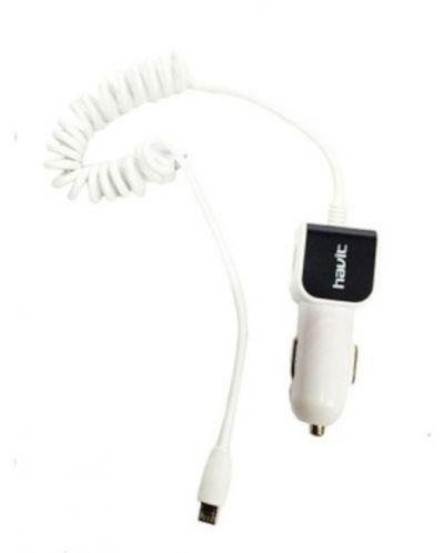 Зарядно за кола Havit - UC233, кабел Micro USB, 5W, бяло - 1