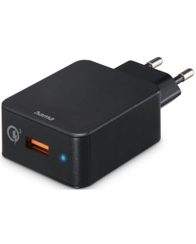 Зарядно устройство Hama - 201641, Qualcomm QC, USB-A, 19.5W, черно - 1