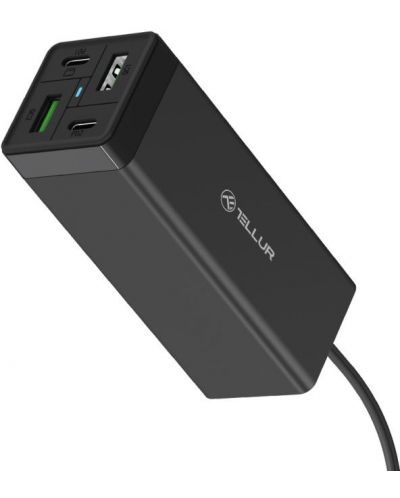 Зарядно устройство Tellur - TLL151351, USB-A/C, 65W, черно - 1