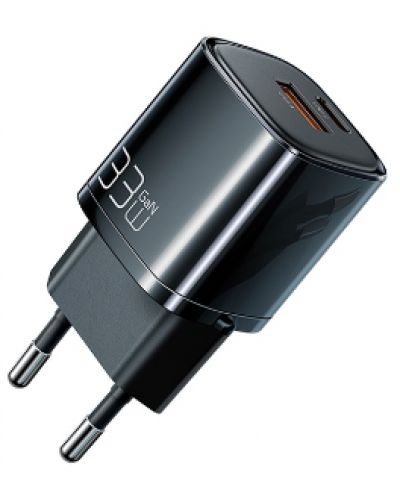 Зарядно устройство Xmart - Nano Series, USB-A/C, 33W, черно - 2