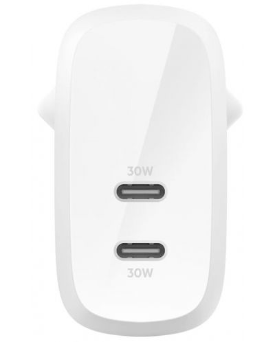 Зарядно устройство Belkin - Dual, USB-C, 60W, бяло - 2