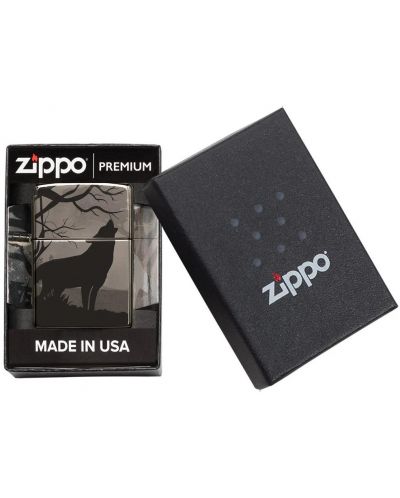 Запалка Zippo - Black Ice, вълци в сенчеста гора - 8