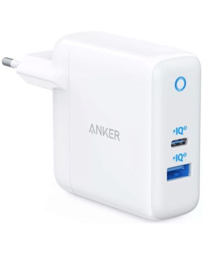 Зарядно устройство Anker - A2636G21, USB-A/C, 35W, бяло - 1
