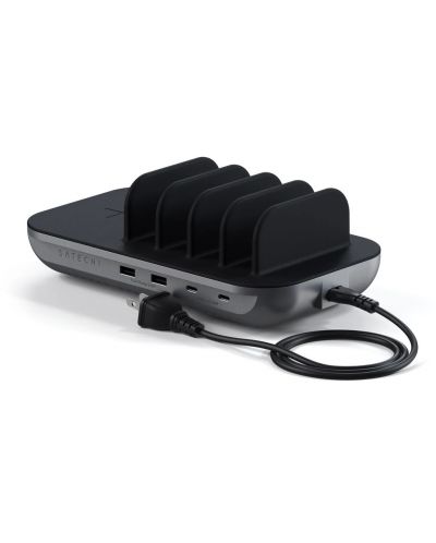 Зарядна станция Satechi - Dock5 Multi Device Charging, USB-A/C, черна - 1