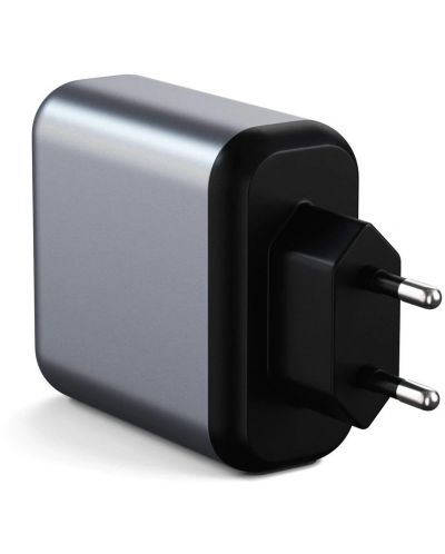 Зарядно устройство Satechi - ST-MCCAM, USB-A/C, 30W, сиво/черно - 2