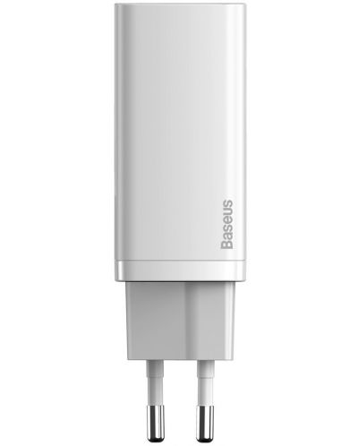 Зарядно устройство Baseus - GaN2 Lite QC, USB-A/C, 65W, бяло - 2