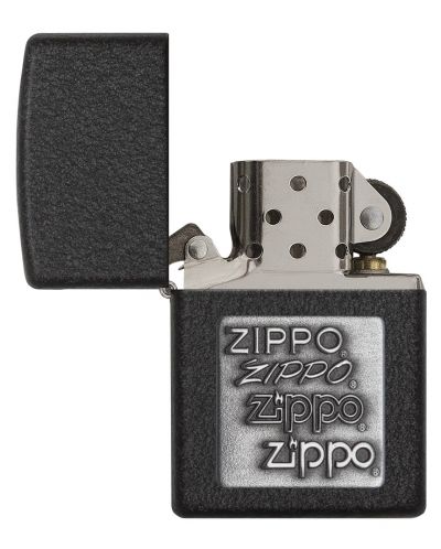 Запалка Zippo - калаено лого, черна - 2
