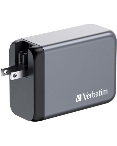 Зарядно устройство Verbatim - GNC-240 GaN 4 Port, USB-A/C, 240W, сиво - 4