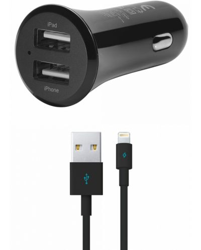 Зарядно за кола ttec - Quantum Duo, USB-A, 12W, черно - 1