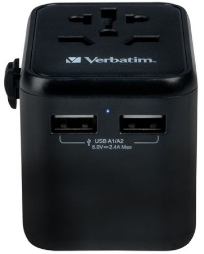 Зарядно устройство Verbatim - UTA-01 Universal Travel Adapter, черно - 2