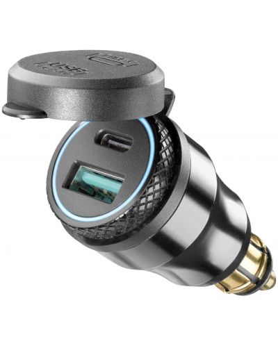Зарядно за мотор Cellularline - Interphone, USB-A/C, 25W, черно - 1