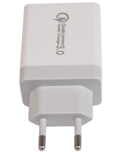 Зарядно устройство Makki - QC30W3 FC, USB-A, 30W, бяло - 4