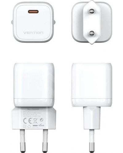 Зарядно устройство Vention - FAKW0-EU, USB-C, 30W, бяло - 3