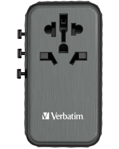Зарядно устройство Verbatim - UTA-06 GaN III Universal Travel Adapter, черно - 2