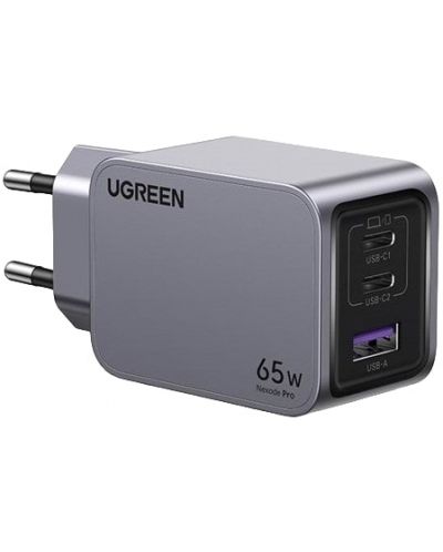 Зарядно устройство Ugreen - X755 Nexode Pro, USB-A/C, 65W, сиво - 1