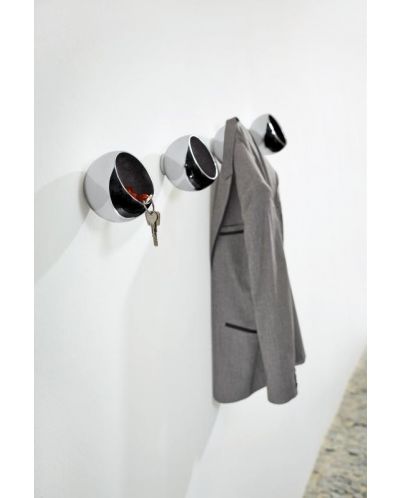 Закачалка за дрехи и ключове Philippi - Sphere, Ф13 cm, алуминий - 3