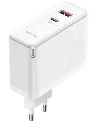 Зарядно устройство Baseus - GaN5 Pro Fast Charger, USB-A/C, 100W, бяло - 4