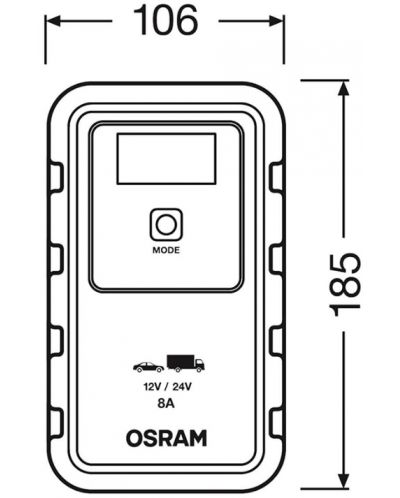 Зарядно за акумулатор Osram - BATTERYcharge, OEBCS908, 12/24V, 4/8A - 7