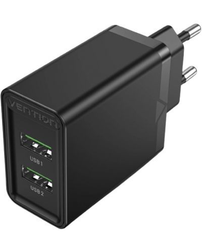 Зарядно устройство Vention - FBAB0, USB-A, 18W, черно - 1