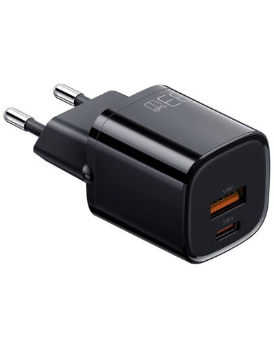 Зарядно устройство Xmart - Nano Series, USB-A/C, 33W, черно - 1