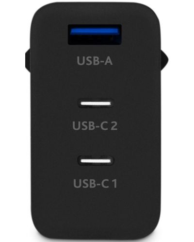 Зарядно устройство ttec - SmartCharger Trio, GaN, USB-A/C, 65W, черно - 2