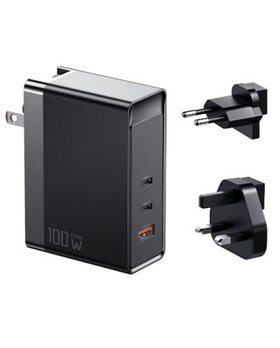 Зарядно устройство Xmart - 12403, USB-A/C, 100W, черно - 1