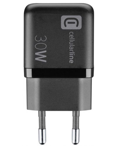 Зарядно устройство Cellularline - Multipower Micro, USB-A/C, 30W, черно - 4