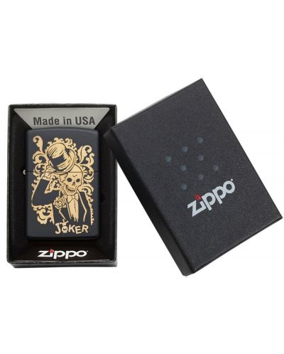 Запалка Zippo - Джокер, матирана, черна - 3
